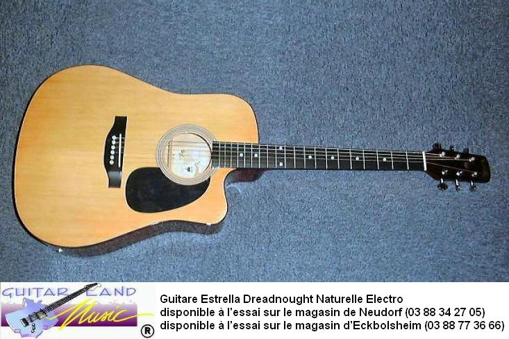 Guitare Estrella Western Naturel Electro